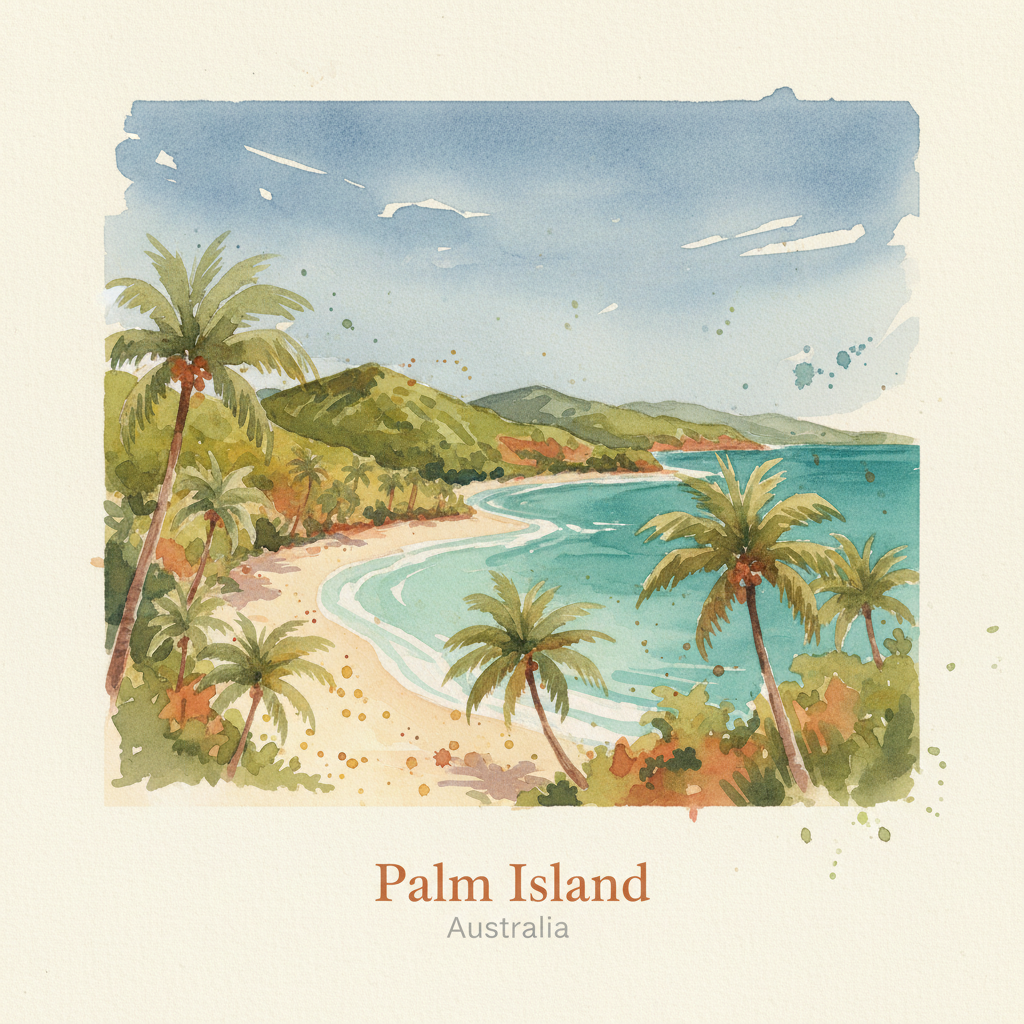 Map showing Palm Island, Queensland, Australia