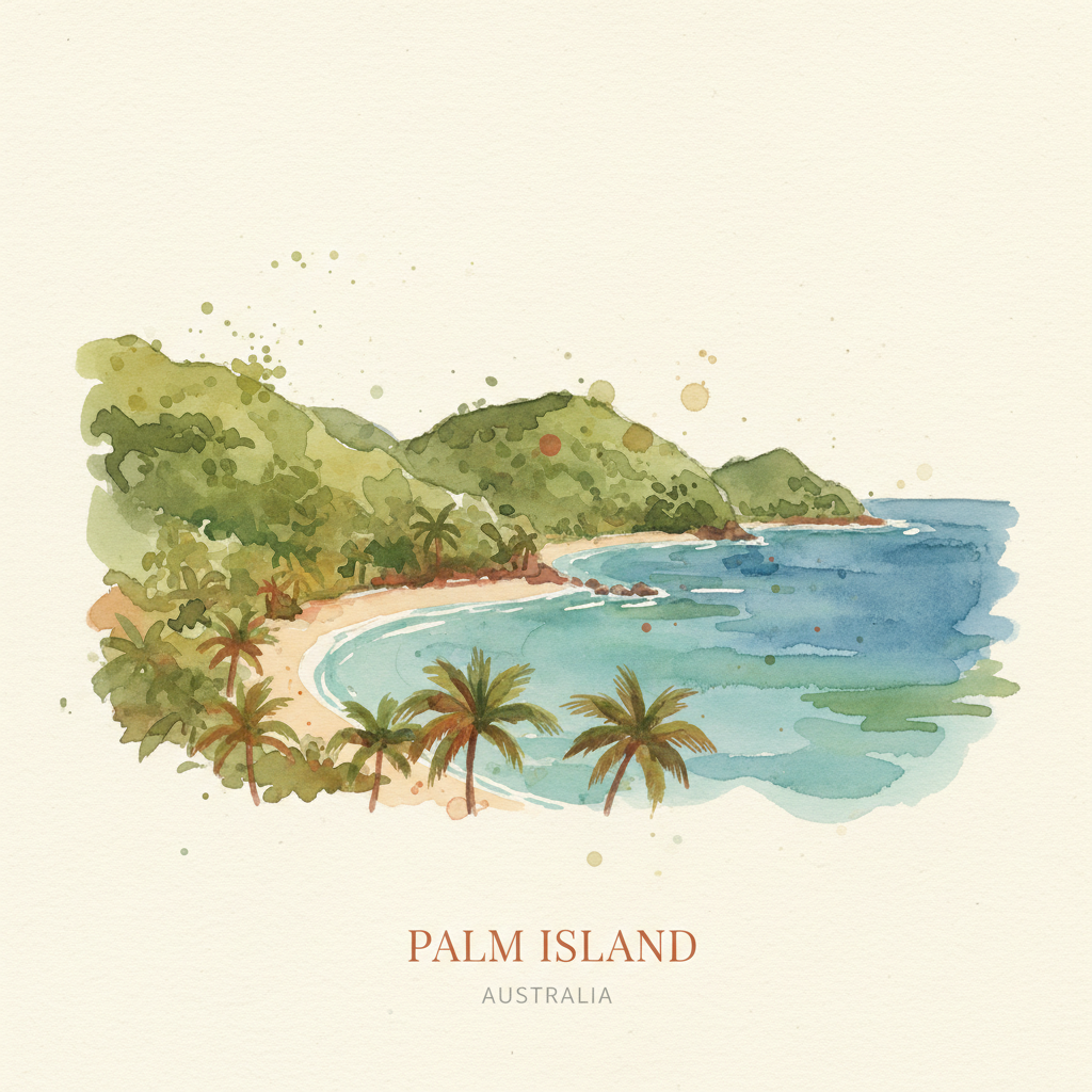 Map showing Palm Island, Queensland, Australia